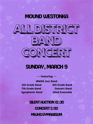 Westonka All-District Band Concert to be Held March 9